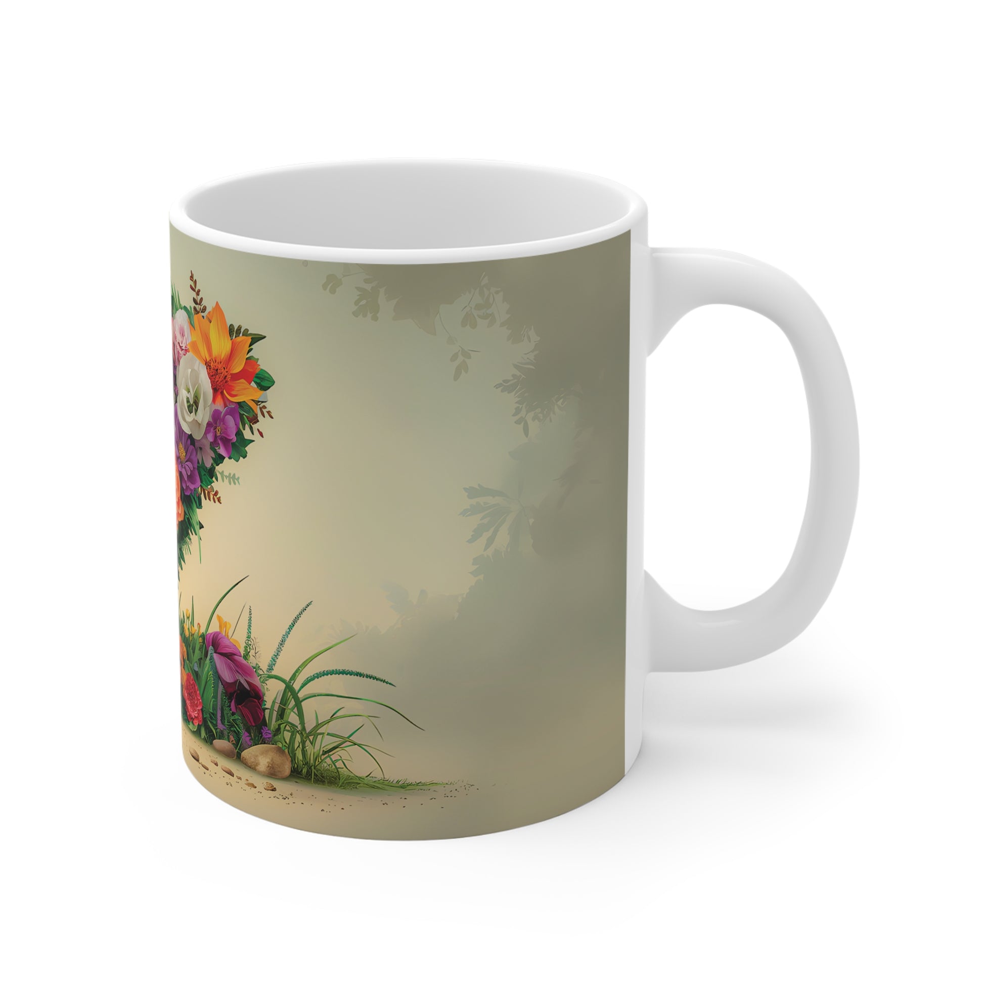 Flower Fantasy Ceramic Mug with Letter Z - 03