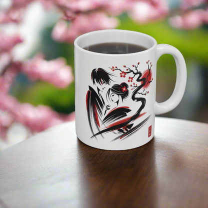 Japanese Love Mug: Love Beneath the Cherry Tree - 04