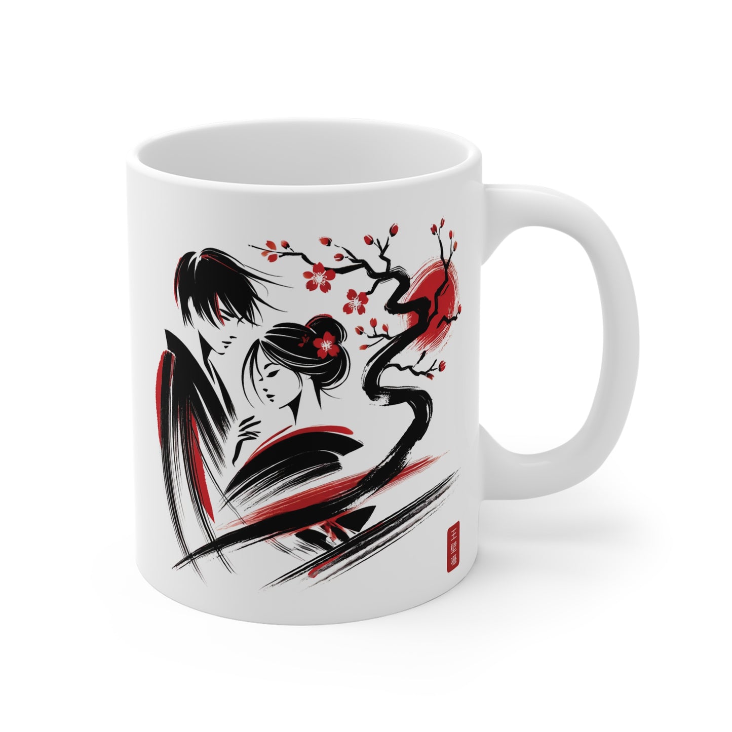 Japanese Love Mug: Love Beneath the Cherry Tree - 01