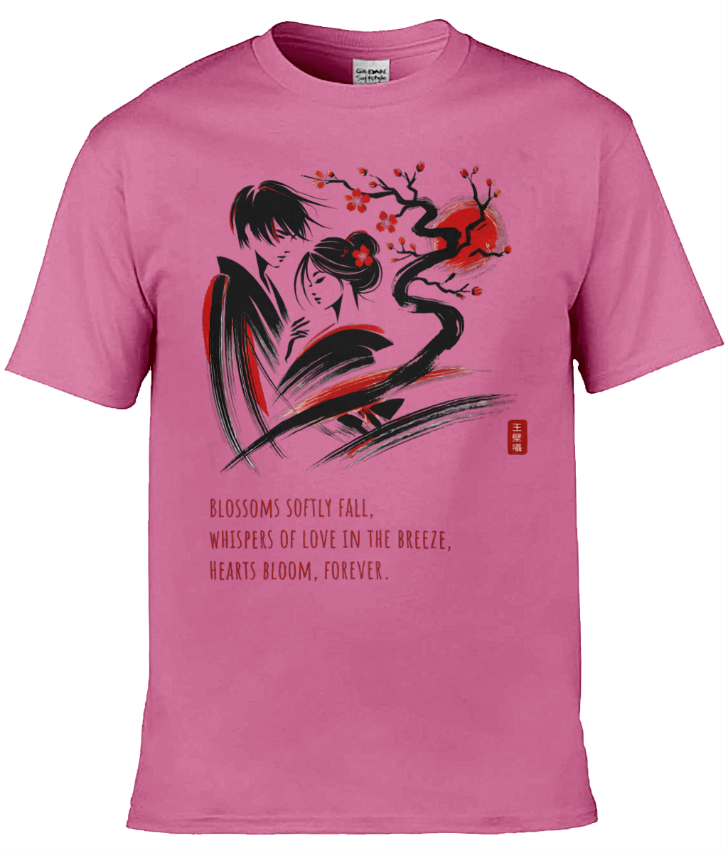 Japanese Love T-shirt: Love Beneath the Cherry Tree - Azalea