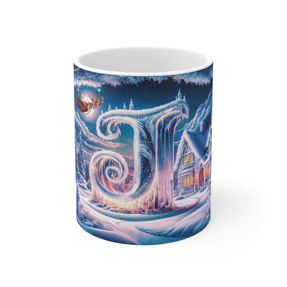 Magical Christmas Alphabet Ceramic Mug Letter J Edition-1