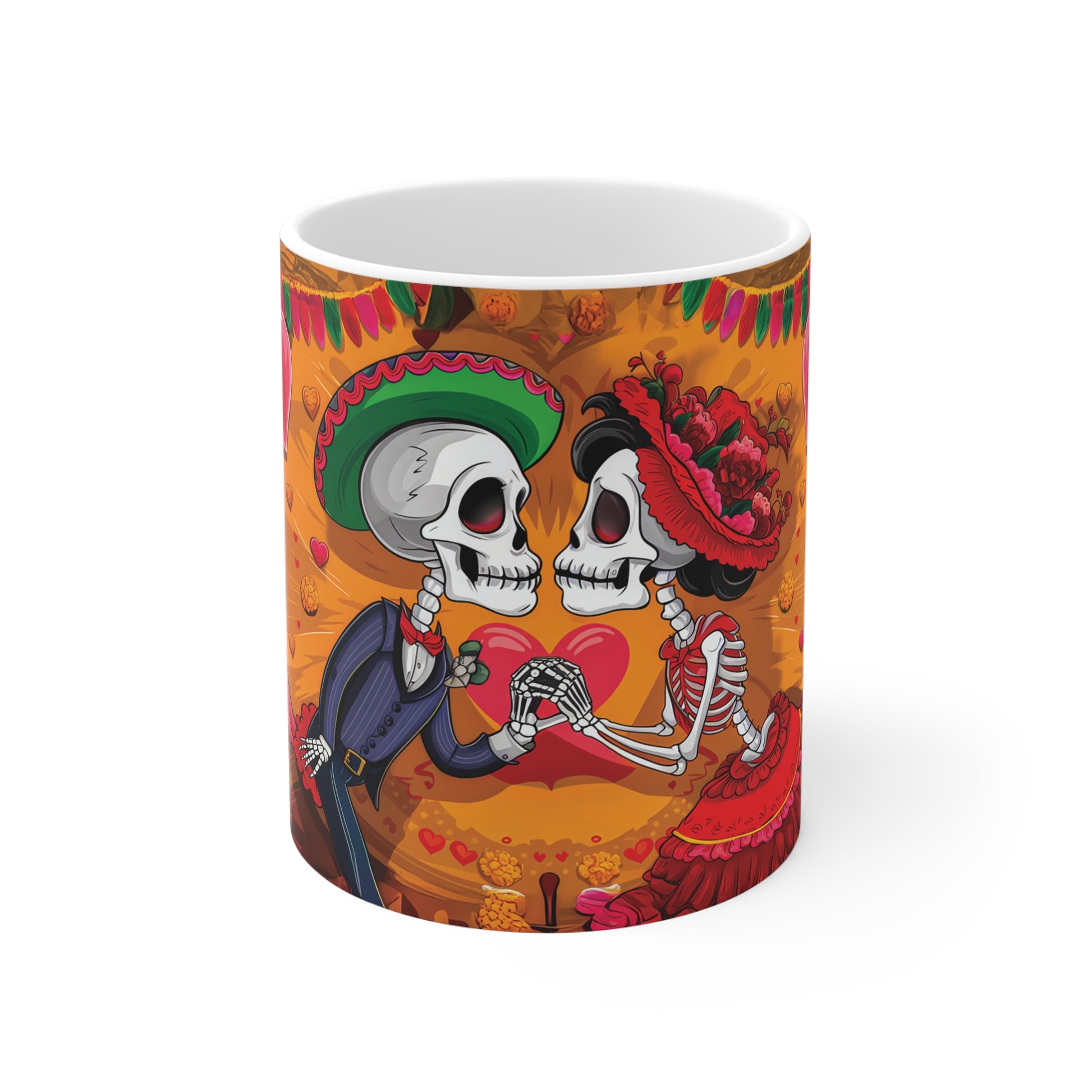 Mexican Fiesta of Love: Dancing Skeletons Mug - 1