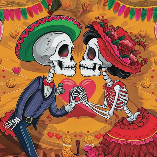 Mexican Fiesta of Love: Dancing Skeletons Mug - Video