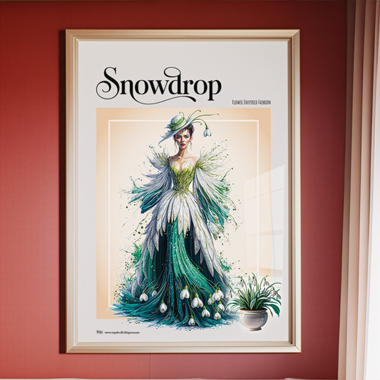 Snowdrop Flower Fashion Poster