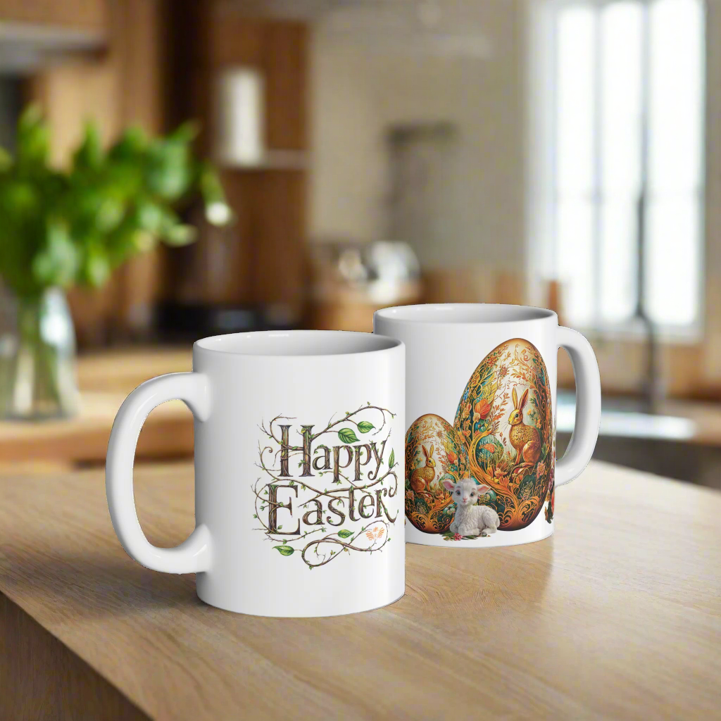 Vintage Elegance Easter Golden Patterns Egg Mug - 05