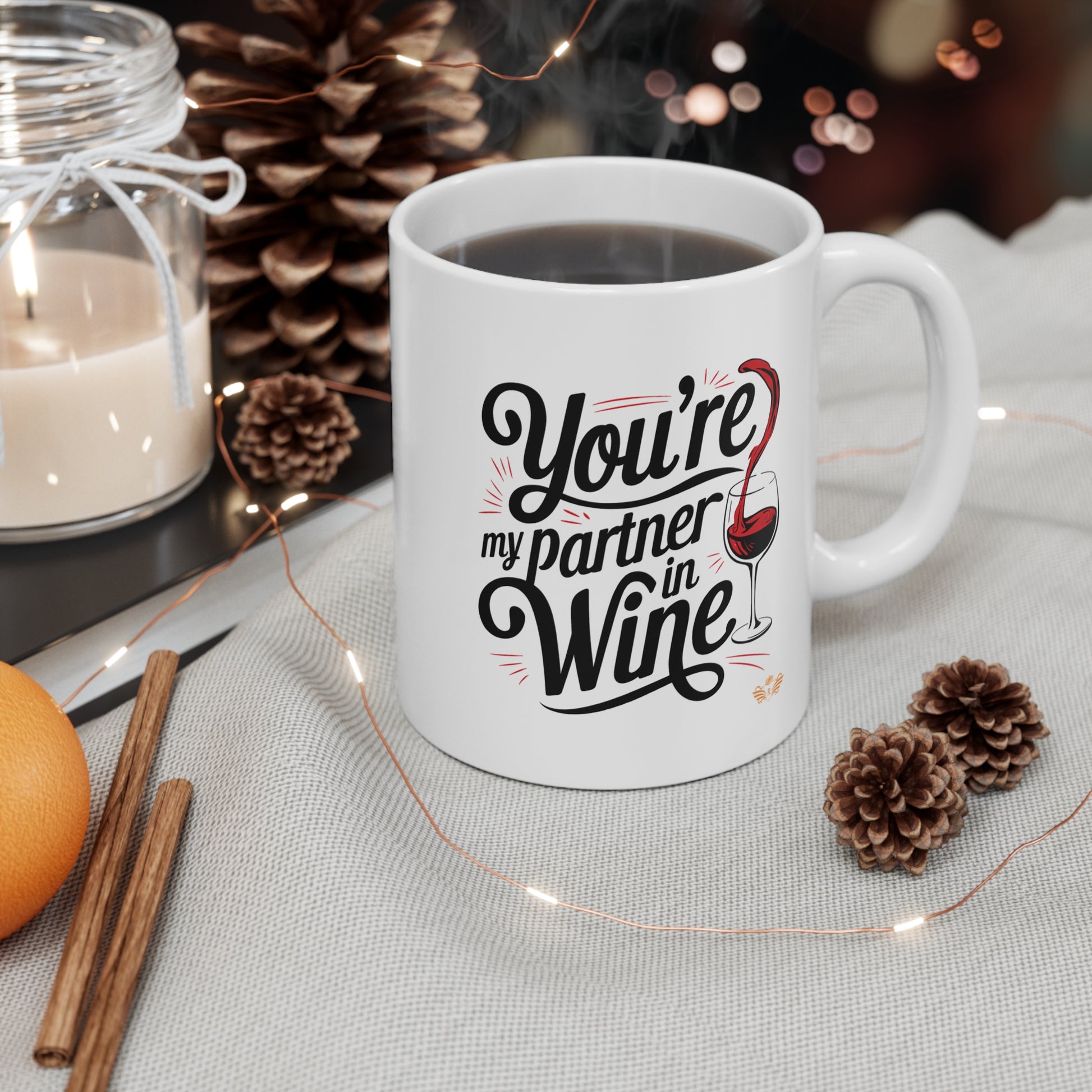 Wine Duo: You're my Partner in Wine Mug - 4