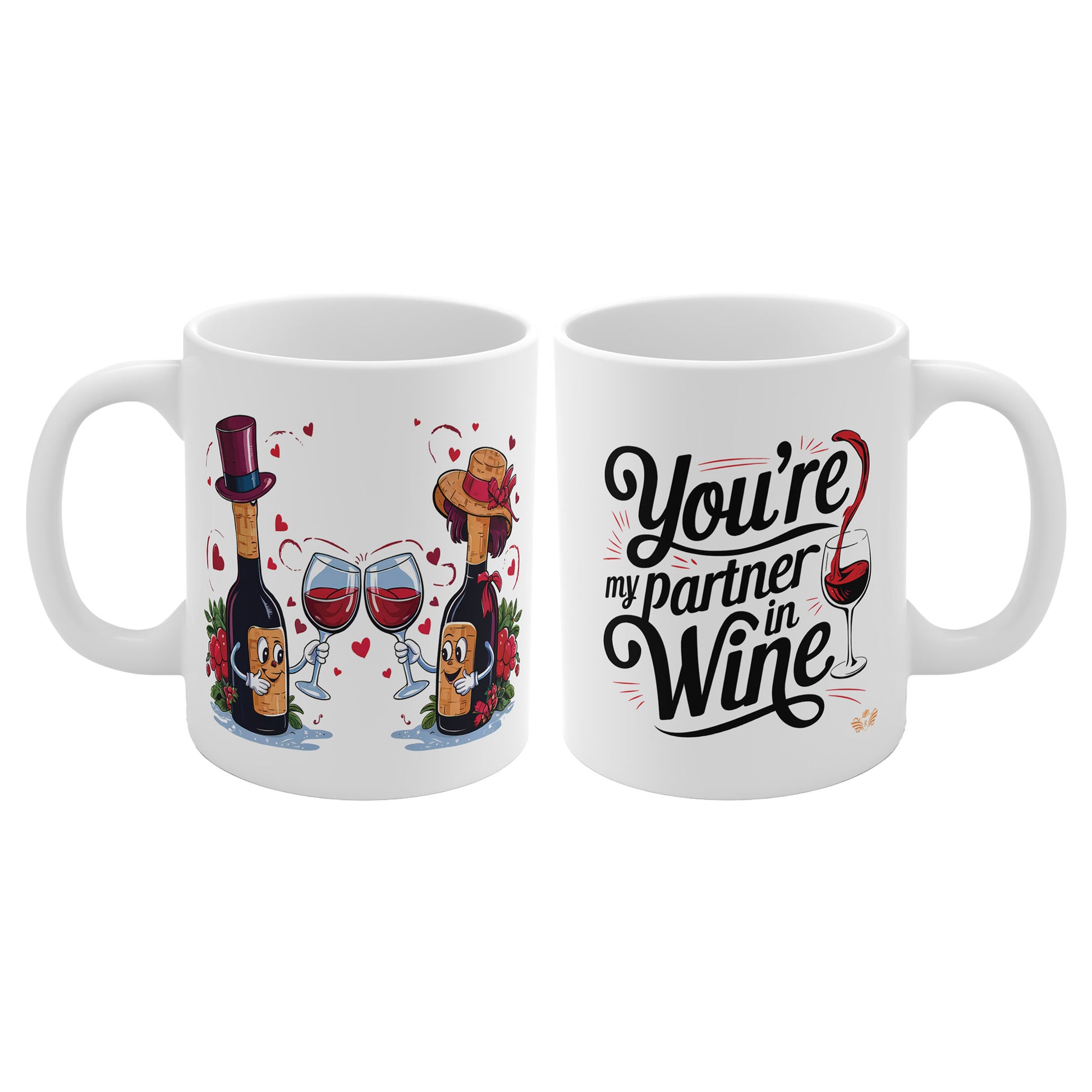 Wine Duo: You're my Partner in Wine Mug - 3